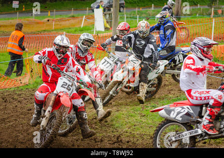 Dalway Bawn Motocross, Moto-X, Event, 16. April 2011, Carrickfergus, County Antrim, Großbritannien Stockfoto