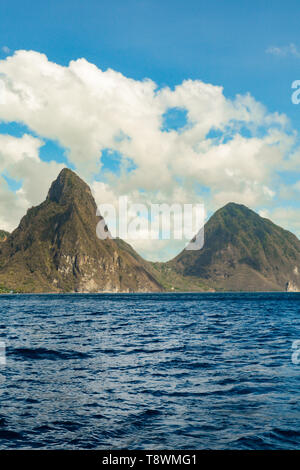 Piton Berge in St. Lucia Stockfoto