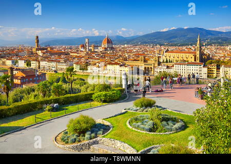 Florenz Stadtbild, Blick vom Piazzale Michelangelo, Toskana, Italien Stockfoto