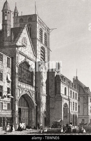 Die Kirche Saint-Merri, Paris, antiken Stahl Gravierte drucken, 1831 Stockfoto