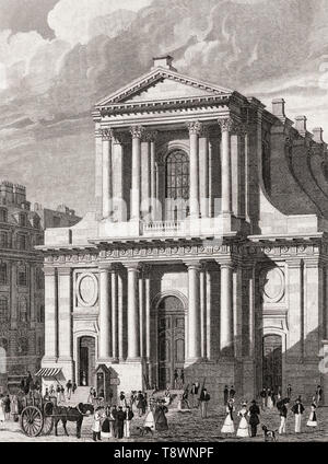 Der Tempel Evangelische de l'Oratoire du Louvre, Paris, antiken Stahl Gravierte drucken, 1831 Stockfoto