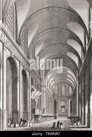 Die Kirche von Saint-Roch, Paris, antiken Stahl Gravierte drucken, 1831 Stockfoto