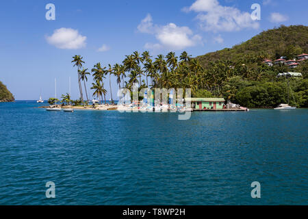 Marigot Bay, St. Lucia in der Karibik Stockfoto