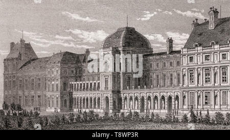 Tuileries Palace, Paris, antiken Stahl Gravierte drucken, 1831 Stockfoto