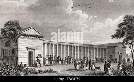 Der Jardin des Plantes, Paris, antiken Stahl Gravierte drucken, 1831 Stockfoto