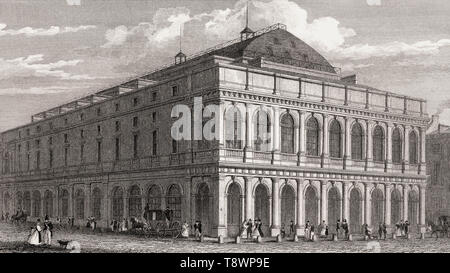 Die Salle Ventadour, einem ehemaligen Pariser Theater, antike Stahl Gravierte drucken, 1831 Stockfoto