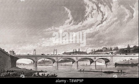 Pont d'Iéna, Paris, antiken Stahl Gravierte drucken, 1831 Stockfoto