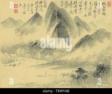 Qing Dynastie Yan Shouping Nantian Landschaft Album 12 Bilder Stockfoto