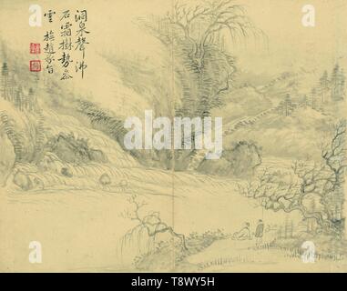 Qing Dynastie Yan Shouping Nantian Landschaft Album 12 Bilder Stockfoto