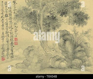 Qing Dynastie Yan Shouping Nantian Landschaft Album 12 Bilder Stockfoto