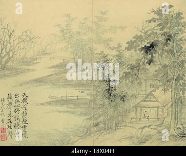 Qing Dynastie Yan Shouping Nantian Landschaft Album 12 Bilder Stockfoto