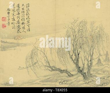 Qing Dynastie Yan Shouping Nantian Landschaft Album 12 Bilder Stockfoto