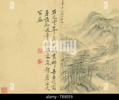 Qing Dynastie Yan Shouping Nantian Landschaft Album 12 Bilder Stockfoto