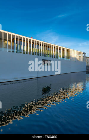 Architekt David Chipperfield ist neu James Simon Galerie ist eine Erweiterung der Neuesmuseum (Neues Museum) auf der Berliner Museumsinsel. Stockfoto