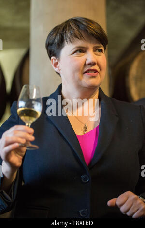 Doune, Stirlingshire, Großbritannien. 15. Mai 2019. Ruth Davidson MSP, Führer der Schottischen Konservativen & Unionist Party, besuche Deanston Destillerie in Dounde mit Ihr mdep Kandidaten für die kommenden Wahlen zum Europäischen Parlament. Credit: Colin Fisher/Alamy Leben Nachrichten. Stockfoto