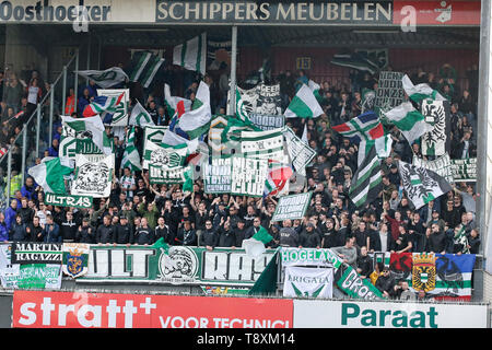 EMMEN, 15-05-2019, Saison 2018 - 2019, niederländische Eredivisie, Lüfter Groningen während des Spiels FC Emmen - FC Groningen Stockfoto