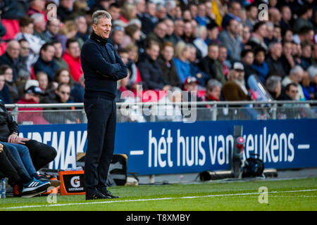 EINDHOVEN, PSV-Heracles Almelo, 15-05-2019 Fußball, niederländischen Eredivisie Saison 2018 - 2019, Philips Stadion, Heracles Almelo Trainer Frank Wormuth Stockfoto