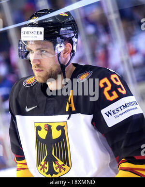 Kosice, Slowakei. 15 Mai, 2019. Eishockey: Wm, Deutschland - Slowakei, Vorrunde, Gruppe A, 4.Spieltag in der Arena. Deutschlands Leon Draisaitl im Warm-up. Credit: Monika Skolimowska/dpa-Zentralbild/dpa/Alamy leben Nachrichten Stockfoto