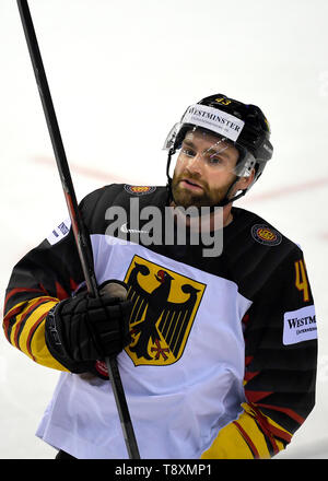 Kosice, Slowakei. 15 Mai, 2019. Eishockey: Wm, Deutschland - Slowakei, Vorrunde, Gruppe A, 4.Spieltag in der Arena. In Deutschland Gerrit Fauser im Warm-up. Credit: Monika Skolimowska/dpa-Zentralbild/dpa/Alamy leben Nachrichten Stockfoto