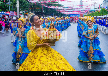 CEBU CITY, Philippinen - Jan 20: Teilnehmer der Sinulog Festival in Cebu City, Philippinen am 20. Januar 2019. Die sinulog ist eine jährliche religiou Stockfoto