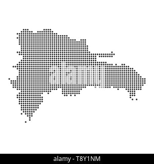 Karte mit Dot - Dominikanische Republik. Für Ihr Design Template Stock Vektor