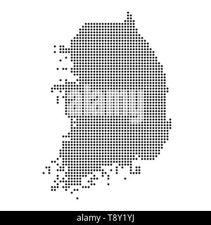 Karte mit Dot - Südkorea. Für Ihr Design Template Stock Vektor
