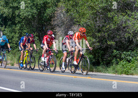 Amgen, Tour von Kalifornien, Sacramento, CA - 13. Mai 2019: Amgen, Tour von Kalifornien Rennen ist auf dem Weg nach South Lake Tahoe, Kalifornien während Phase 2 Stockfoto