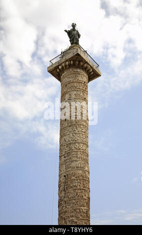 Spalte des Marcus Aurelius in Rom. Italien Stockfoto