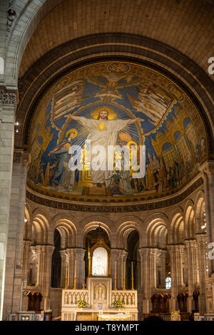 Innenraum der Basilika Sacré-Coeur in Montmartre, Paris, Frankreich Stockfoto