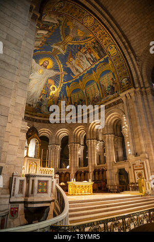 Innenraum der Basilika Sacré-Coeur in Montmartre, Paris, Frankreich Stockfoto