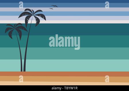 Sommer Hintergrund mit Palmen am Strand Vorlage - Vector Illustration Stock Vektor