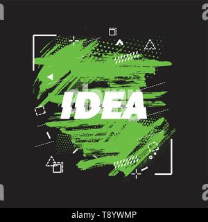 Idee Schild über Aquarell kunst Pinselstrich malen Vektor Stock Vektor