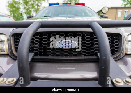 BERLIN, 27. APRIL 2019: Fragment der special car Ford Crown Victoria Police Interceptor P71, 2004 Stockfoto