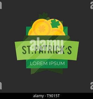 Happy Saint Patrick s Day Papier Schneiden mit Hut und Shamrock für Web Banner, Flyer, Poster und drucken Werbung. Isolierte Vector Illustration Stock Vektor