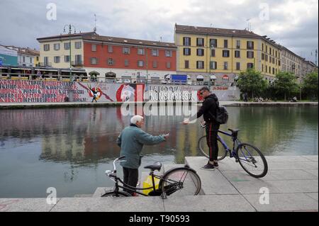 Mailand (Italien), die Darsena, alte Werft Stockfoto