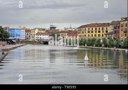 Mailand (Italien), die Darsena, alte Werft Stockfoto