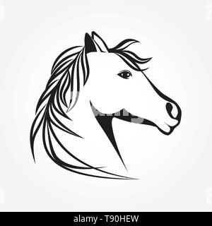 Pferdekopf Symbol Vektor. Stilisierte Horse Portrait emblem Abbildung. Stock Vektor