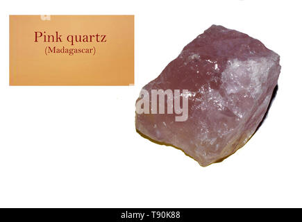 Der Rosenquarz Madagaskar close-up Stockfoto