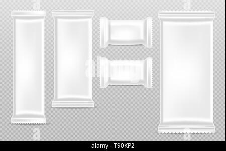 Schokolade leere Vorlagen Sammlung Vektor realistisch. Produkt Verpackung Container isoliert. 3d Ausführliche Darstellung Stock Vektor