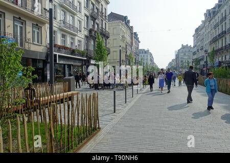 Brüssel, Boulevard Anspach, Umbau zur fußgeherzone - Brüssel, Boulevard Anspach, die Umwandlung in eine Fußgängerzone Stockfoto