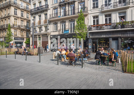 Brüssel, Boulevard Anspach, Umbau zur fußgeherzone - Brüssel, Boulevard Anspach, die Umwandlung in eine Fußgängerzone Stockfoto