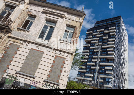 In der städtischen Planung, Brusselization ist die unterschiedslose und sorglose Einführung moderner Hochhäuser in Gentrifizierten Nachbarschaften und hat Stockfoto