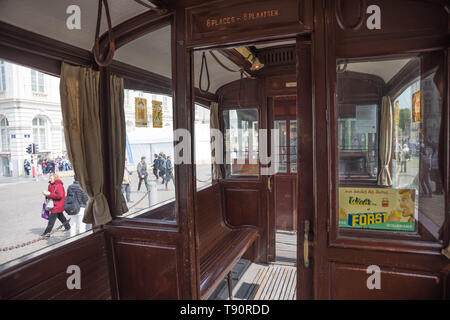 Brüssel, 150 Tramwayparade' Jahre Straßenbahn in Brüssel "am 1. Mai 2019 - Brüssel, Parade "150 Jahre Straßenbahn", 1. Mai, 2019 Stockfoto