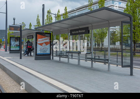 Stater Straßenbahn (Dt.: Städtische Straßenbahn) ist die Bahnlinie der luxemburgischen Hauptstadt Luxemburg, sterben bin 10 sterben. Dezember 2017 eröffnet wurde. D Stockfoto