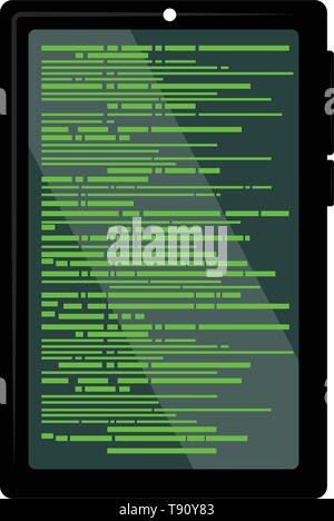 Programmierung Code auf einem Tablet Bildschirm Stock Vektor