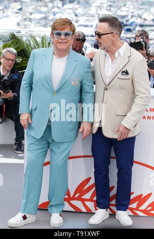 Cannes, Frankreich. 16. Mai, 2019. 72. Filmfestival in Cannes. Elton John, David versorgen, 2019 Cannes: Allstar Bildarchiv/Alamy leben Nachrichten Stockfoto