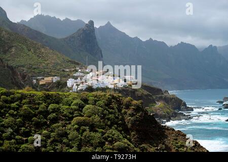 Blick von der Benijo Taganana, Anagagebirge, Teneriffa, Kanarische Inseln, Spanien Stockfoto