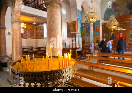 Griega ortodoxa Iglesia de San Jorge. Madaba. Jordanien, Oriente Medio Stockfoto