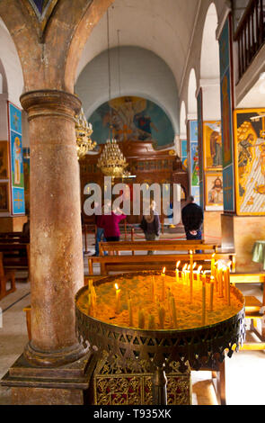 Griega ortodoxa Iglesia de San Jorge. Madaba. Jordanien, Oriente Medio Stockfoto