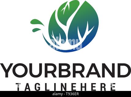 Baum Konzept Logo Design Konzept Vorlage Vektor Stock Vektor